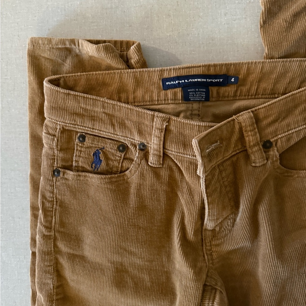 Ralph Lauren light brown low rise corduroy pants